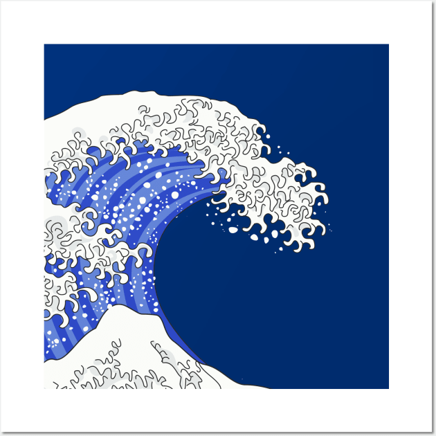 Great Blue Wave Wall Art by XOOXOO